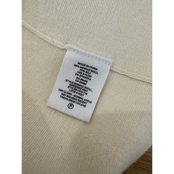 NWT THEORY Ivory Cheshire Shaped Peplum Shell Size XS $345 - Picture 5 of 6